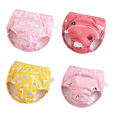 U0U Baby Girls'4 Pack Cotton Training Pants Toddler Potty Training Underwear for Boys and Girls Pink 2T - Image 1