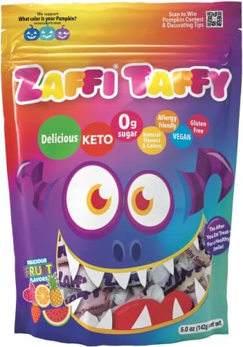 Zollipops Halloween Clean Teeth Zaffi Taffy, Natural Fruit, 10 Oz - Image 1
