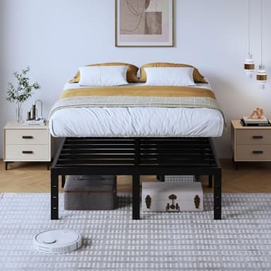 SHOANED Full Size Metal Bed Frame - 16 Inch Heavy Duty Bedframe Black Basic Steel Slats Platform No Box Spring Needed, Easy Assembly, Noise Free - Image 9