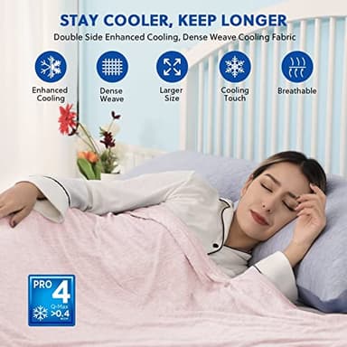 HOMFINE Cooling Blankets for Hot Sleepers - Summer Blanket Thin Lightweight Breathable Soft Double Side Enhanced Cooling for Bed Couch Sofa, Keep Cool for Night Sweats (Pink, 60 x 80 inches) - Image 2