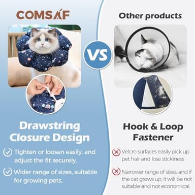 ComSaf Cat Cone Collar Soft, Protective Adjustable Cat Cones to Stop Licking After Surgery, Comfortable Lightweight Elizabethan Collar for Kitten Prevent from Licking Wounds, Not Block Vision - Image 8