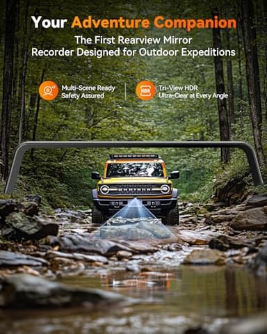 WOLFBOX G900 Tripro Bumper Version 3 Channel 4K Mirror Dash Cam, STARVIS 2 IMX678 Night Vision, 4K+2.5K+1080P Front and Rear Bumper Dash Cam, 5.8GHz WiFi, Voice Control, Includes 256GB Card & GPS - Image 3