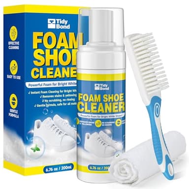 Tidybond Shoe Cleaner Kit, Deep Cleaning Sole & Sneaker Cleaner, White Shoe Cleaner for Sneakers, Tennis Shoes, Leather, Canvas, Rubber and more– 6.76 oz - Image 1