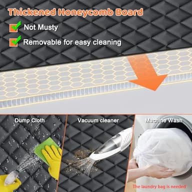 URPOWER Backseat Extender for Dogs - Hard Bottom Dog Car Seat Cover for Back Seat, Foldable Dog Hammock for Car, SUV, and Truck, Pet Rear Seat Protector Dogs Travel Bed with Mesh Window & Side Flaps - Image 5