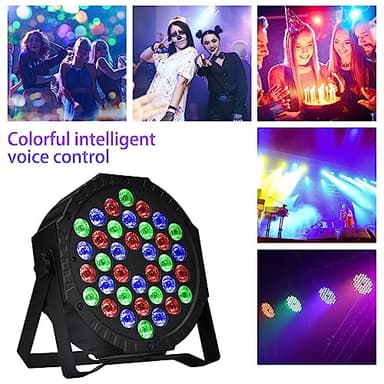 Stage Lights Dj Lights for Parties Led Stage Lights Sound Activated Portable Party Lights Par Lights 36 Led RGB Remote Control Disco Lights Uplights for Indoor Events Bar Birthday Wedding Outdoor - Image 2