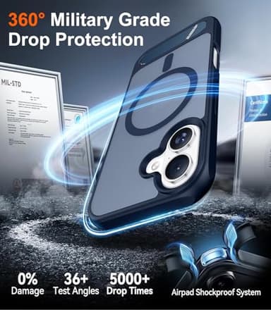 Temdan Magnetic Compatible with iPhone 16 Case, [Built-in Invisible Kickstand][Compatible with MagSafe] [Military Grade Shockproof] Slim Translucent Matte Phone Case for iPhone 16 6.1" - Image 5