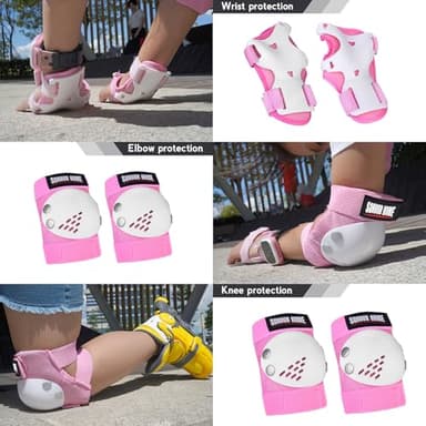Youth/Kids Knee Pads Elbow Pads Wrist Guards Protective Gear Set for 3-15 Years Child Roller Skates, Skateboard, Cycling, Inline Skating, BMX Bike, Balance Bike, Scooter Riding and Other Outdoor Sports - Image 3