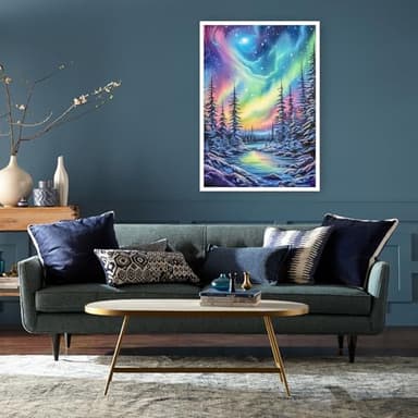 Diamond Art Kits for Adults - Aurora Moon Landscape Diamond Painting Kits DIY 5D Full Drill Diamond Dots Paintings with Diamonds Gem Art and Crafts for Home Decor 12x16 Inch - Image 4