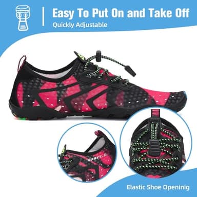 Mishansha Water Shoes for Women Men Barefoot Beach Shoe Quick Dry Aqua Swim Socks for Surfing Yoga Size 7 Women/ 6 Men French Rose - Image 5
