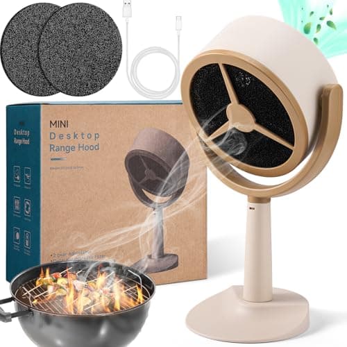 Mity Rain Portable Range Hood for Cooking, Rechargeable Kitchen Exhaust Fan, 125° Adjustable Rotation, Low Noise, Reusable Carbon Filter for Smoke Removal in Kitchens, BBQs, Hot Pots, RVs & Apartments - Image 1