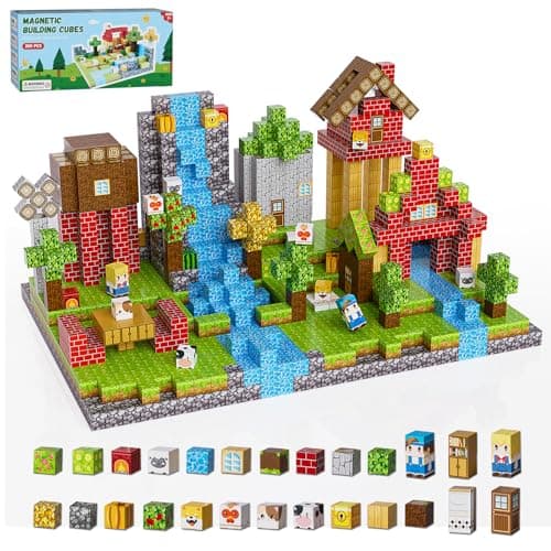 Fitrobust 200PCS Magnetic Building Blocks Set, Magnetic Tiles Kids Build Cubes STEM Game Toys, Build Forest World Set, Christmas Birthday Gifts for Boys & Girls Age 3 4 5 6 7 8 9 10 - Image 1