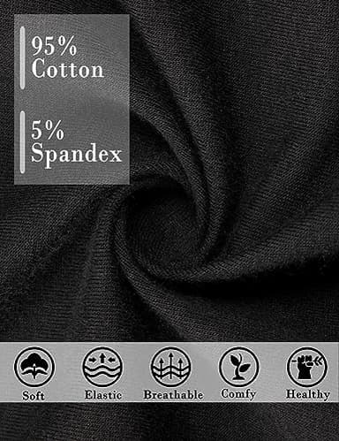 POKARLA Womens Cotton Underwear High Waisted Full Coverage Underpants Soft Breathable Postpartum Panties Stretch Briefs Black - Image 5