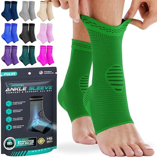 Modvel Foot & Ankle Brace Socks for Sprained Ankle Compression Sleeve - Plantar Fasciitis Relief Brace, Foot Support for pain Women & Men - Tendonitis & Arthritis Feet Sleeve, Stabilizing Ankles Wrap - Image 1