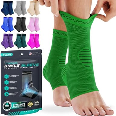 Modvel Foot & Ankle Brace Socks for Sprained Ankle Compression Sleeve - Plantar Fasciitis Relief Brace, Foot Support for pain Women & Men - Tendonitis & Arthritis Feet Sleeve, Stabilizing Ankles Wrap - Image 1