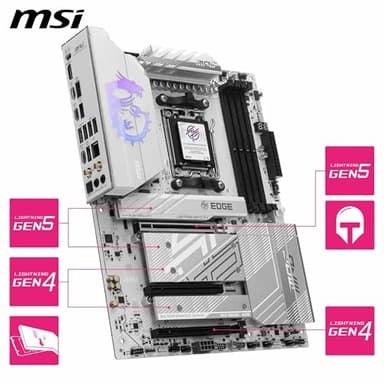 MSI MPG B850 Edge TI WiFi Motherboard, ATX - Supports AMD Ryzen 9000/8000 / 7000 Processors, AM5-80A SPS VRM, DDR5 Memory Boost (8400+MT/s OC), PCIe 5.0 x16, M.2 Gen5, Wi-Fi 7, 5G LAN - Image 5