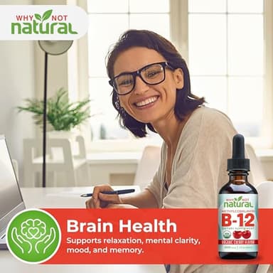Why Not Natural Organic Vitamin B12 Liquid - Sublingual Extra Strength 60 x 5000 mcg Methylcobalamin Drops, Vegan, Maximize Absorption and Energy - Image 3