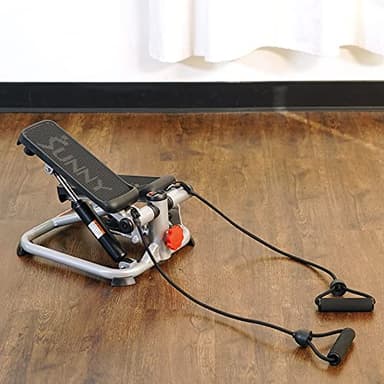 Sunny Health & Fitness Total Body 2-in-1 Mini Stair Stepper, Step Machine for Exercise at Home Workout, Adjustable Hydraulic, LCD Digital Monitor with Resistance Bands & Non-Slip Pedals - SF-S0978 - Image 9