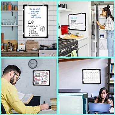 Polegas Dry Erase Whiteboard Calendar, Magnetic White Board Dry Erase Calendar, 16" X 12" Monthly Calendar Whiteboard for Wall, Small Double Side Board to Do List for Home, School, Office (Black) - Image 7
