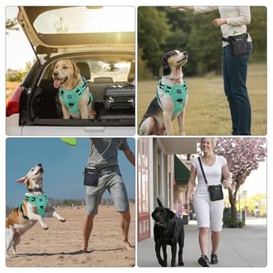 No Pull Dog Harness Release on Neck Reflective Adjustable No Choke Pet Vest with Front & Back 2 Leash Attachments Soft Control Training Handle for Small Medium Large Dogs - Image 2