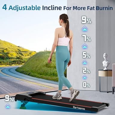 Walking Pad Treadmill with Incline, Under Desk Treadmills for Home Office Small, 2.5HP Brushless Motorized, App Compatible, Portable Walking Pad with Remote Control, 300lb Capacity - Image 2