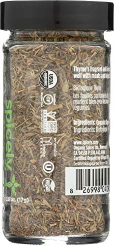 Spicely Organic Thyme 0.60 Ounce Jar Certified Gluten Free - Image 3