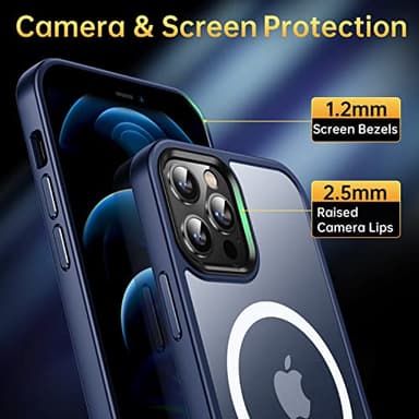 CASEQUUE Magnetic iPhone 12/12 Pro Case, Military Grade Drop Tested, MagSafe Compatible, Shockproof, Translucent Hard Back Soft Slim Protective Case, Blue - Image 5