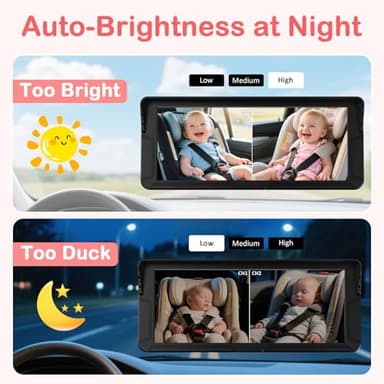 Dual Baby Car Camera for 2 Kids – 6.9” Split Screen Ultrawide HD Display with 2 Cameras, IR Night Vision, Easy Installation, Dual Car Camera Baby Monitor for Infant & Toddler Safety by Fodkh - Image 6