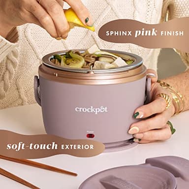 Crock-Pot 20-Ounce Electric Lunch Box, Portable Food Warmer, Blush Pink | Perfect for Travel, Car, On-the-Go | Spill-Free, Dishwasher-Safe - Image 5