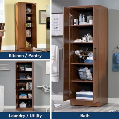 Sauder HomePlus Storage Pantry cabinets, ‎L: 23.25" x W: 17" x H: 71.18", Sienna Oak - Image 5