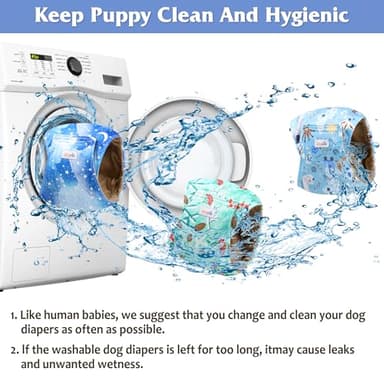 Reusable Dog Diapers Male 3 Pack, Premium Washable Belly Bands for Male Dogs, High Absorbing Large Male Dog Wraps for Doggie & Puppy in Incontinence or Excitable Urination and Training Star Star L - Image 8