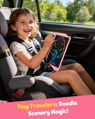 TEKFUN LCD Writing Tablet Doodle Board, 10inch Colorful Drawing Pad for Kids, Mess Free Coloring for Toddlers, Toys Gifts for 3 4 5 6 7 8 Year Old Girls Boys (Pink) - Image 8