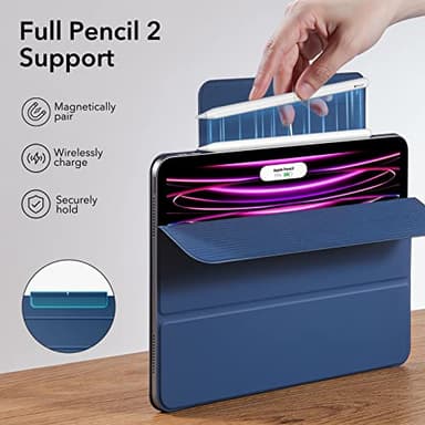 ESR for iPad Pro 12.9 6th/5th/4th Gen, iPad Air 13 Inch Case M3/M2 (2025/2024), Powerful Magnetic Attachment, Slim Trifold Stand Case, Supports Pencil Pro & Pencil (USB-C), Rebound Series, Navy Blue - Image 5