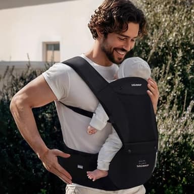 Bebamour Baby Carrier with Hip Seat,All-Position Breathable Mesh Hip Seat & Carrier 0-36Months with Head Hood, 3 PCS Teething Pads, Waist Extender,Storage Bag & Pacifier Case(Black) - Image 5