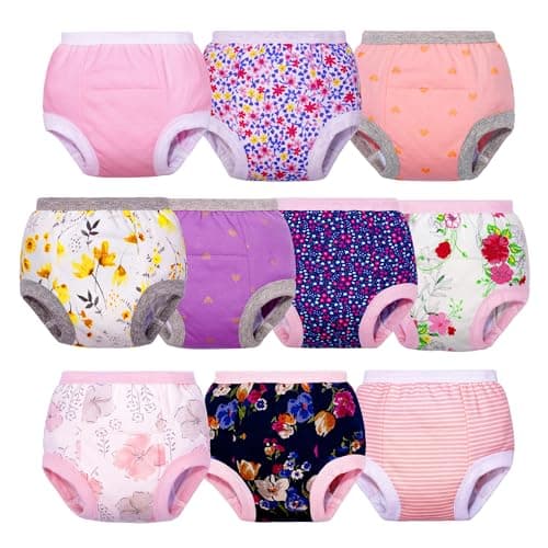 BIG ELEPHANT Baby Girls Training Underwear, Toddler Cotton Potty Training Pants Soft Absorbent, 3T - Image 1