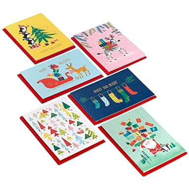 Hallmark Boxed Christmas Cards Assortment, Colorful Vintage (6 Designs, 24 Cards with Envelopes) - Image 3
