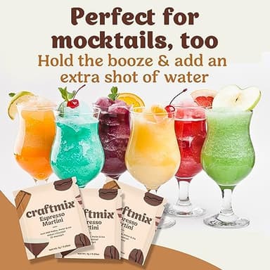 Craftmix Espresso Martini Cocktail & Mocktail Drink Mixer, Skinny Mixes - Water Flavoring Packets - Made With Real Coffee Beans - Vegan, Low-Carb, Low-Sugar, Non-GMO, Dairy Free, Gluten Free, 12 Pack - Image 9