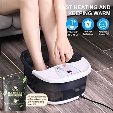 ECARBME Foot Spa Bath Massager with Heat [2025 Upgraded], Jets, Vibration, Adjustable Temp, Bubbles, Epsom Salt, Foot Soaking Tub with 22 Massage Rollers, Pedicure Foot Spa for Relaxation, Black - Image 8