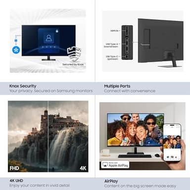 Samsung 43” Smart Monitor M7 (M70F) 4K UHD Display, Samsung Vision AI, Smart TV Apps, Gaming Hub, USB-C, HDMI and USB-A, Black, LS43FM702UNXZA, 2025 - Image 9