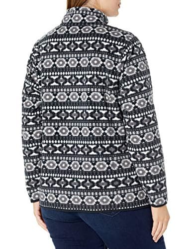 Amazon Essentials Women's Classic-Fit Full-Zip Polar Soft Fleece Jacket (Available in Plus Size), Black White Geo Print, 1X - Image 3
