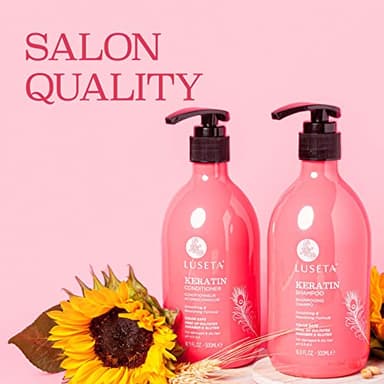 Luseta Keratin Shampoo and Conditioner for Color Treated Damaged & Dry Hair, Keratin Hair Treatment for Smoothing& Nourishing, Free of Sulfates, Paraben and Gluten 2 X 16.9Oz - Image 3