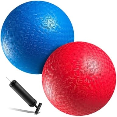Red & Blue Kickball Set - (9 Inch) with Pump for Toddlers Kids & Adults - Indoor & Outdoor Gym Sports Toys - Fun Playground Balls for Kids Dodgeball, Four Square, PE, Games, Recess and More - Image 8