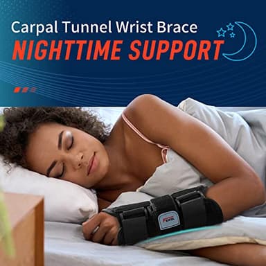 FEATOL Wrist Brace Hand Brace, Carpal Tunnel Wrist Splint Night Support for Women Men, Pain Relief Support -Tendonitis, Arthritis, Sprain, Right Hand, Small/Medium - Image 2