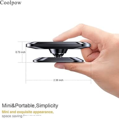 【2-PACK】Magnetic phone holder for car, [ Super Strong Magnet ] [ with 4 Metal Plate ] iPhone Magnetic car mount for cell phone, [ 360° Rotation ] Universal Dashboard adhesive Car Magnetic Phone Mount - Image 9