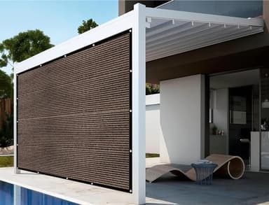 Shatex 90% Sun Shades for Patios 10x 20ft Shade Fabric Sun Shade Cloth Taped Edge with Grommets Sun-Block Mesh Shade for Pergola Cover Canopy Mocha, 12 Bungee Balls - Image 5