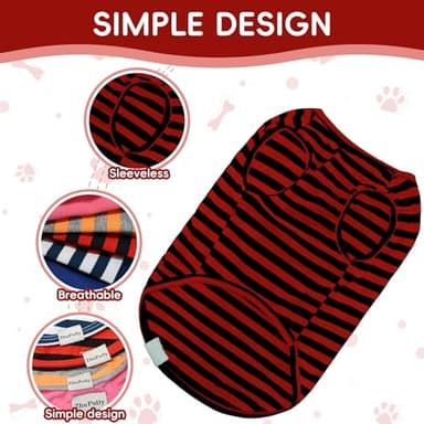 ZhuPolly Dog Shirts for Small Dogs Boy Girl 2 Pack Stretchy Lightweight Spring Calm Puppy Clothes Breathable Tshirts for Medium Dogs Orange and Red Size L for Father Day - Image 5