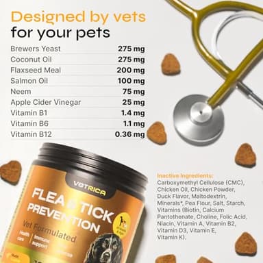 Flea and Tick Prevention for Dogs - Dog Flea Treatment Chews - Immune Support Flea and Tick Chewables for Dogs - Dog Flea & Tick Control Supplement - All Breeds & Ages - Vet Formulated - Soft Treats - Image 4