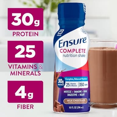 Ensure COMPLETE Milk Chocolate Nutrition Shake, Complete, Balanced Meal Replacement, Ready To Drink, 30g Protein, 25 Vitamins & Minerals, 10 fl oz—24 Pack - Image 3
