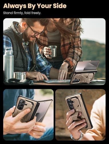 i-Blason Armorbox for Samsung Galaxy Z Fold 7 Case with Stand [Tempered Glass Screen Protector] [Hinge Protection] Full-Body Heavy Duty Rugged Shockproof Protective Case for Z Fold 7 (Desert) - Image 9