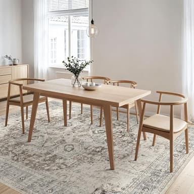 Tortania Area Rug Living Room Rugs - 8x10 Washable Boho Rug Vintage Oriental Distressed Farmhouse Large Thin Indoor Carpet for Living Room Bedroom Under Dining Table Home Office - Brown Blue - Image 7