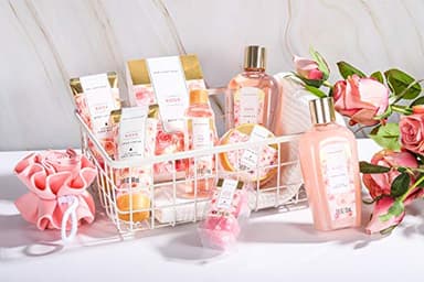 Spa Luxetique Spa Gift Set, Bath Gift Set for Women, 10 Pcs Rose Bath Set, Pink Tote Gift Bag with Shower Gel, Bubble Bath, Body Lotion, Hand Cream, Beauty Gifts for Women - Image 6